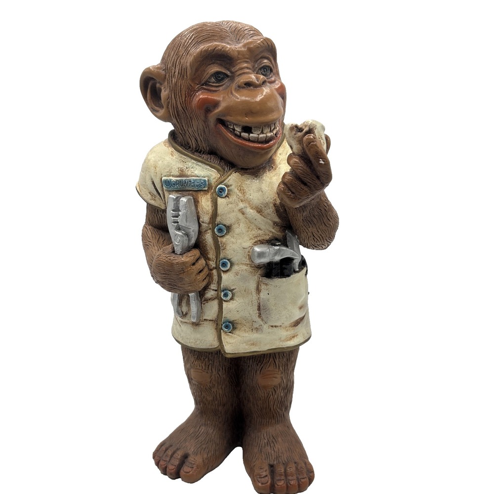 Progressive Art Products Chimpanzee Monkey Dentist Sculpture 1979 Figurine 13.5"